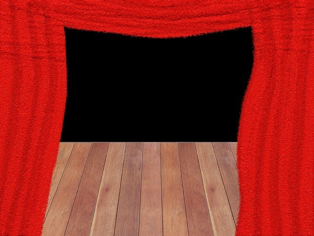 Free curtain red theatre illustration