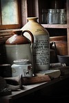 old, bottle, window