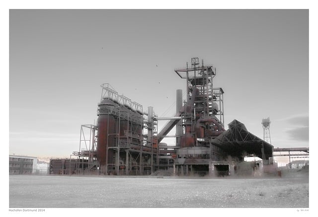 Free blast furnace steel mill dortmund illustration