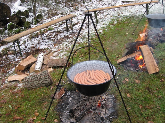 Free Kettle Sausage Fireplace photo and picture