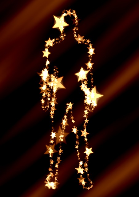Free man silhouette stars illustration