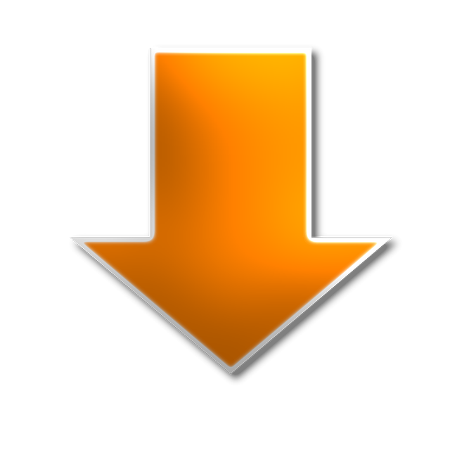Free down arrow yellow illustration
