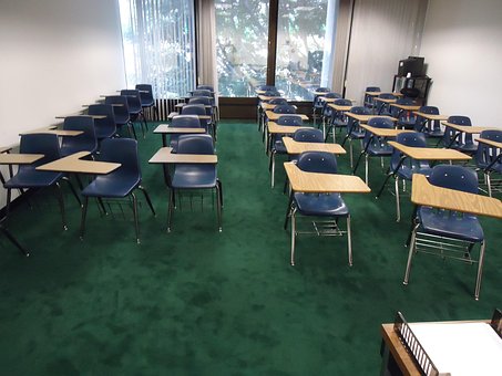 Class, Classroom, Tables, Chairs, Empty