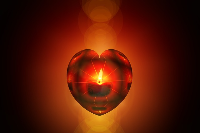 Free heart candle love illustration