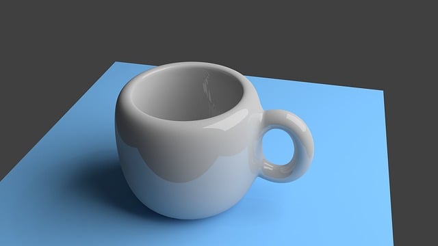 Free cup 3d ray tracing illustration