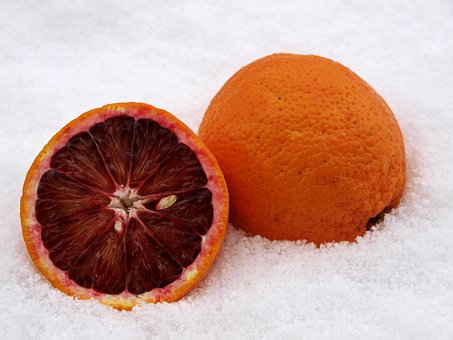 Blood Orange, Citrus Fruit, Orange, Snow