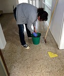 cleaning lady, clean, work