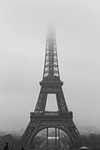 paris, eiffel tower, fog