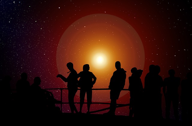 Free people group railing illustration