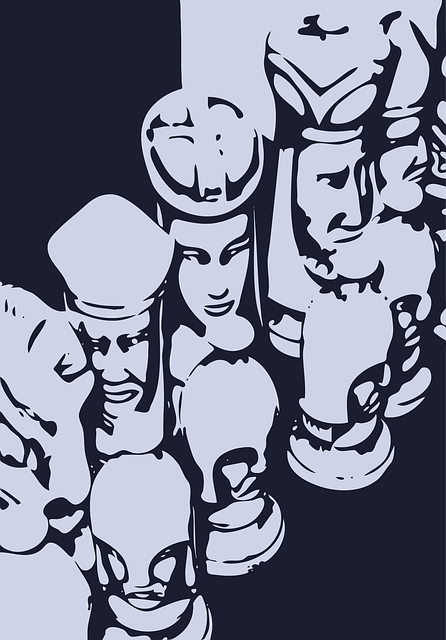 Free chess pieces thinking vector