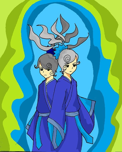 Zwilling, Zwillinge, Manga, Zeichnung