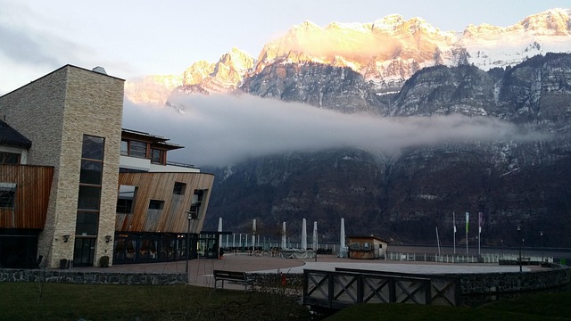 Schweiz, Urlaub, Morgen, Berge, Sun