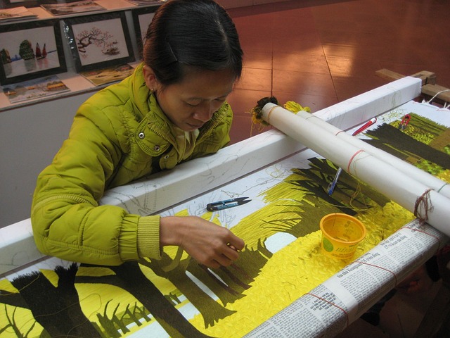 Free Weaving Woman photo and picture
