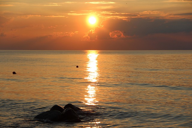 Sonnenuntergang, Natur, Ostsee, Meer