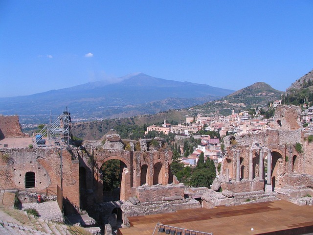 Free Greek Theater Etna Volcano photo and picture