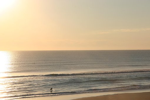 Playa, Atardecer, Reflexión, Golfo