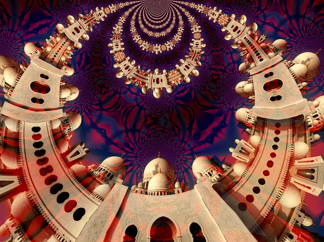 Free mosque thousand and one night fairy tale illustration
