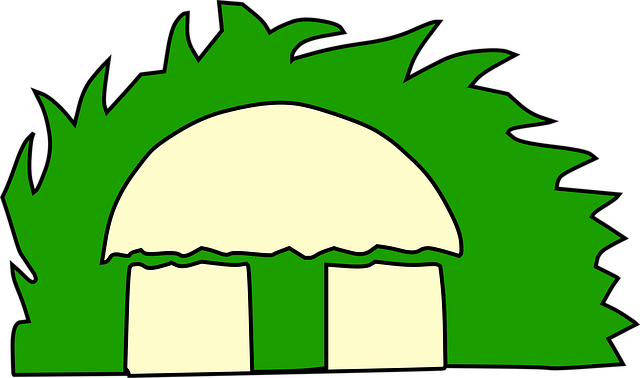 Free hut building green vector