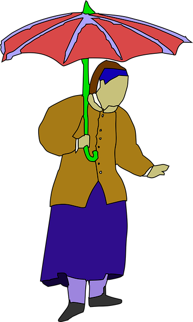 Free umbrella lady woman vector