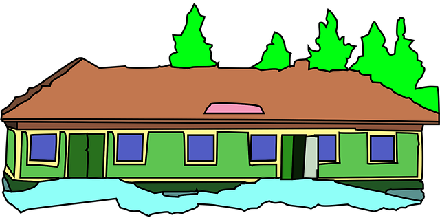 Free building school snow vector