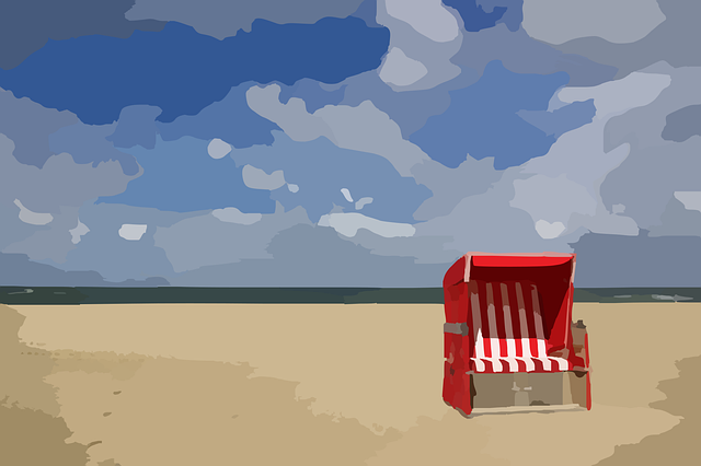 Free beach chair ocean vector