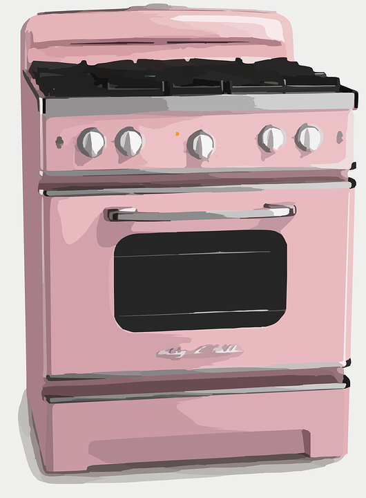 Kostenlose vektorgrafik: herd, retro, rosa, haushalt, gerät ... Küche in rosa