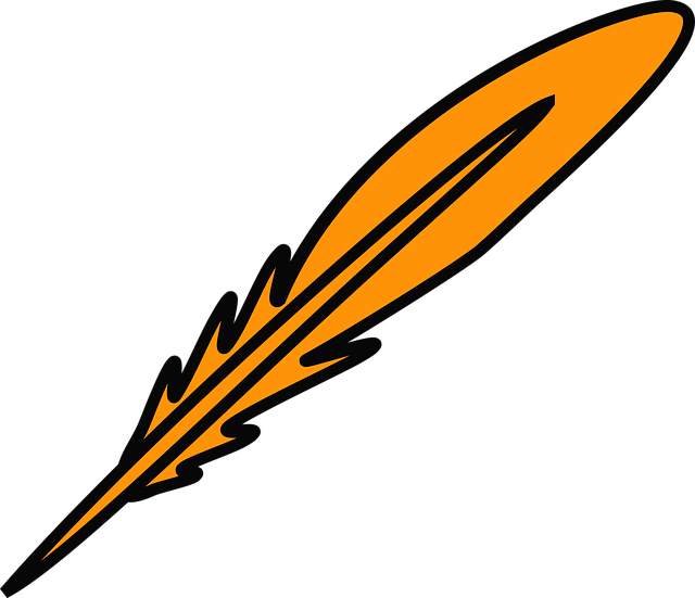 Free feather orange quill illustration