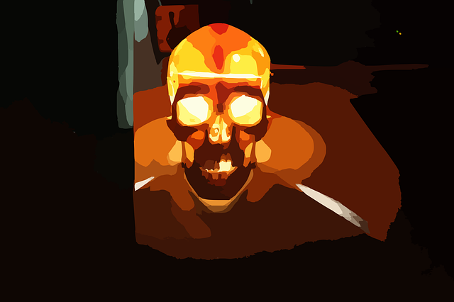 Free skull illuminated pirate illustration