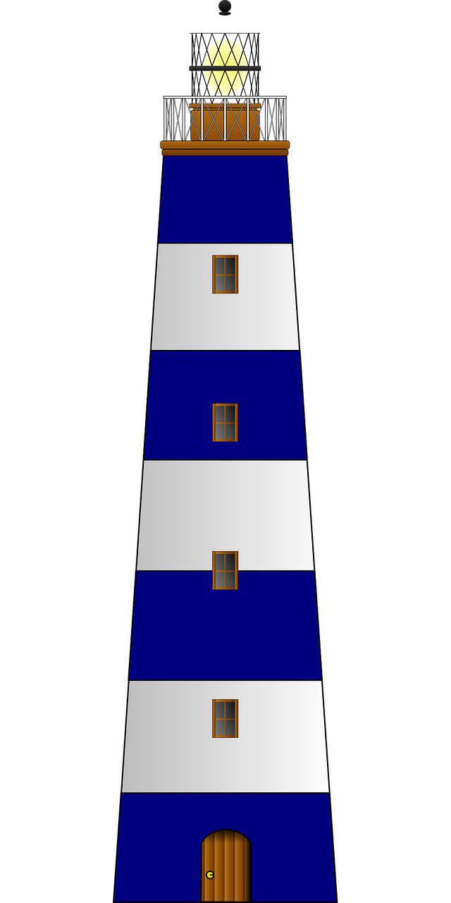 Free lighthouse beacon signal vector
