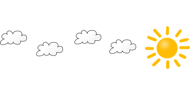 Free cloudy sun clouds vector