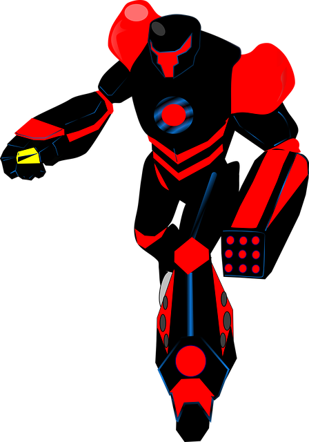 Free robot red black vector