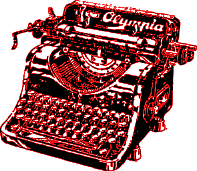 Free typewriter type writer red vector