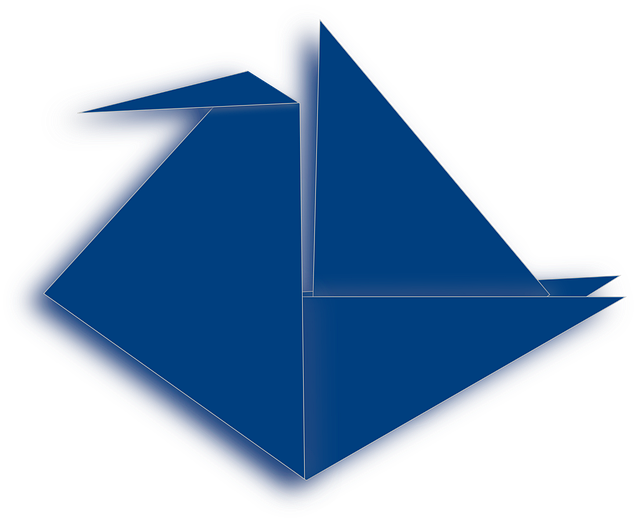 Free origami crane folding vector