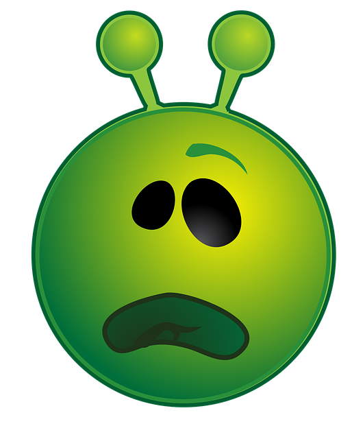 Free alien green unhappy vector