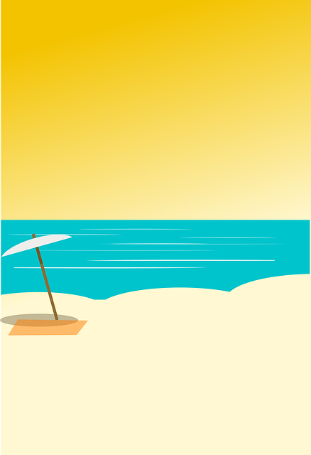 Free beach sand umbrella vector