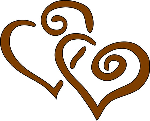 Corações, Brown, Junto, Casamento, Amor