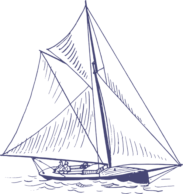 Free yacht boat blue illustration