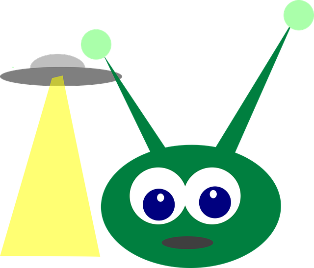 Free green alien ship vector