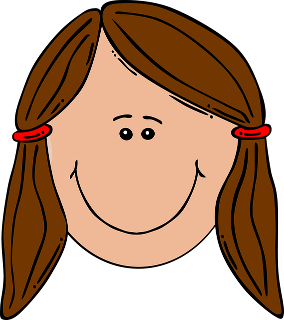 Free girl head hair vector