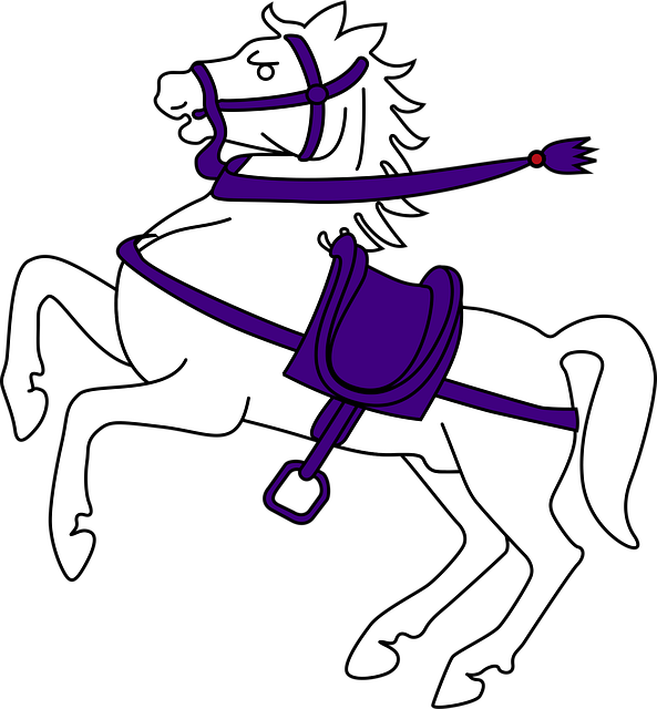 Free horse jumping saddle vector