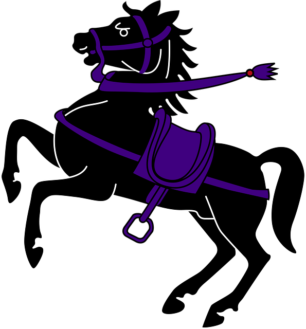 Free horse jumping saddle vector