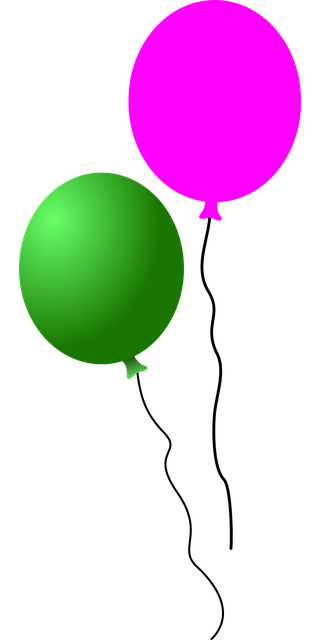 Free balloons pink green vector