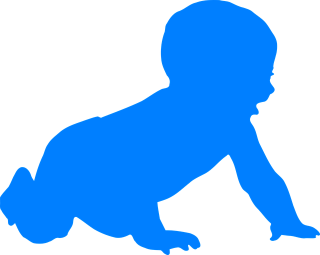Baby, Kriechen, Kleinkind, Silhouette