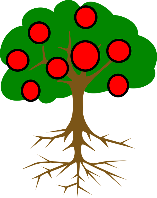 Free tree apple roots vector