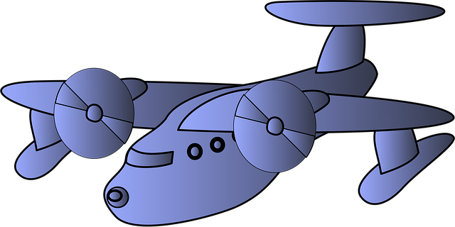 Free plane propeller-driven blue vector