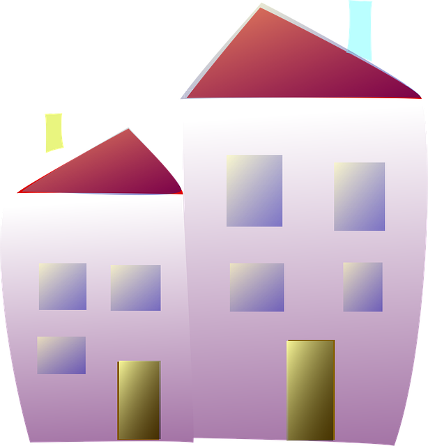 Casa, Vecinos, Techo, Chimenea, Puerta