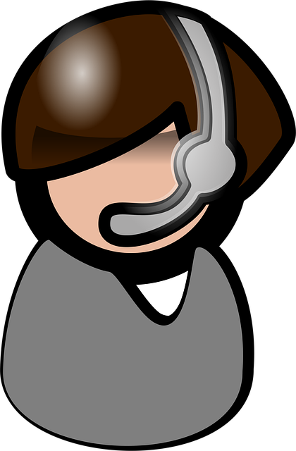 Free person headset operator vector