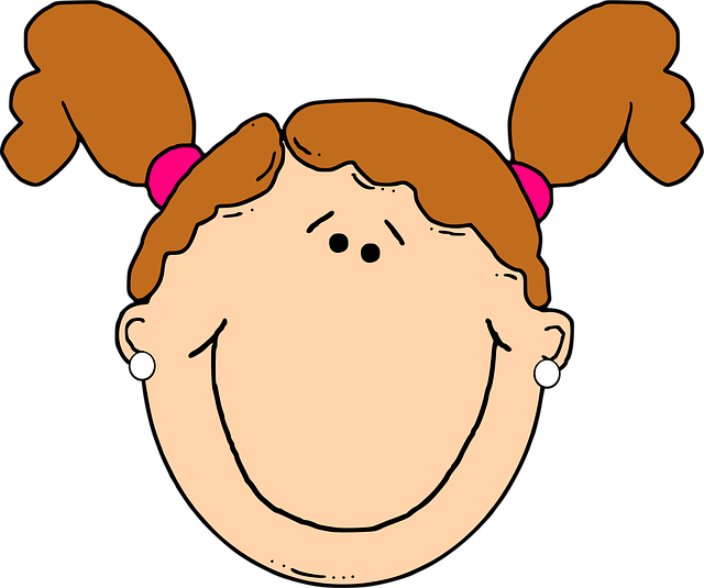 Free girl pigtails earrings vector