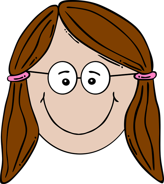 Free girl glasses pale illustration