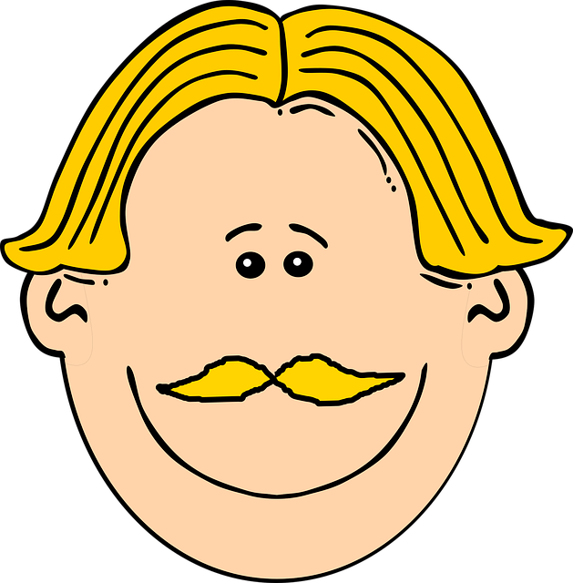 Free man mustache blond vector